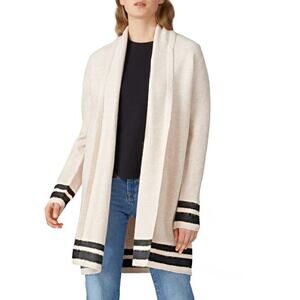 Cupcakes & Cashmere Hank Long Cardigan Sweater Cream Gray Small